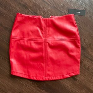🔥 red hot faux leather skirt! NEW